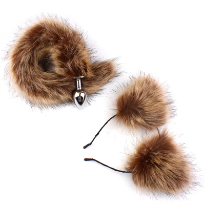 Νέο στυλ Fox Tail Anal Plug Παιχνίδια, Anal Butt Plug, Tail Anal Plug Για Γυναίκες Fancy Cat Kitty Costume Ear Party Hair Head