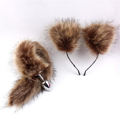 Νέο στυλ Fox Tail Anal Plug Παιχνίδια, Anal Butt Plug, Tail Anal Plug Για Γυναίκες Fancy Cat Kitty Costume Ear Party Hair Head