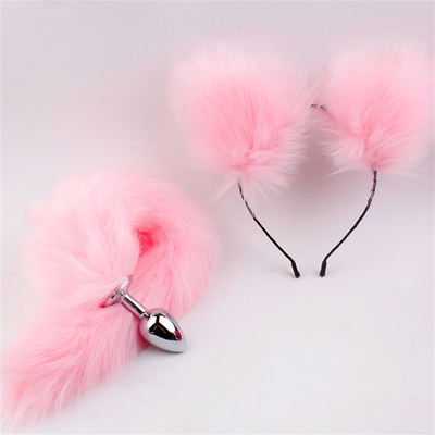 Νέο στυλ Fox Tail Anal Plug Παιχνίδια, Anal Butt Plug, Tail Anal Plug Για Γυναίκες Fancy Cat Kitty Costume Ear Party Hair Head