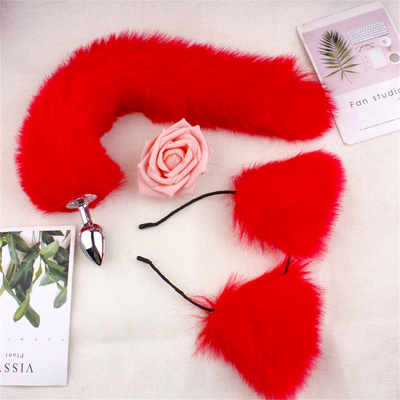 Νέο στυλ Fox Tail Anal Plug Παιχνίδια, Anal Butt Plug, Tail Anal Plug Για Γυναίκες Fancy Cat Kitty Costume Ear Party Hair Head