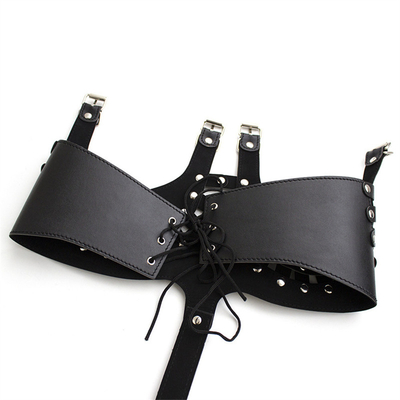 Γυναίκες Μαύρο BDSM Bondage Δέρμα Χορεύοντας Ανοιχτό Βαχνί Χωρίς Πίσω Εσωτερικό Σετ