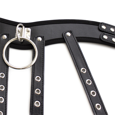 Γυναίκες Μαύρο BDSM Bondage Δέρμα Χορεύοντας Ανοιχτό Βαχνί Χωρίς Πίσω Εσωτερικό Σετ