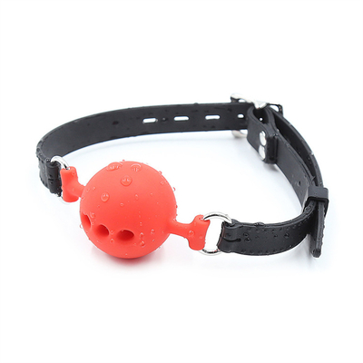 Σιλικόνιο Ball Gag, αναπνευστικό στόμα gag με ζώνη Σιλικόνιο για Adult Play