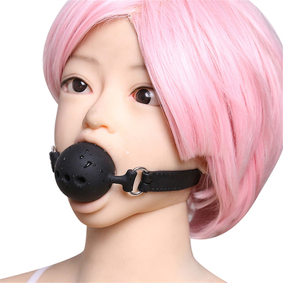 Σιλικόνιο Ball Gag, αναπνευστικό στόμα gag με ζώνη Σιλικόνιο για Adult Play