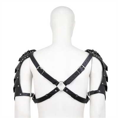 Τελευταίο γαμάτο σχεδιασμό BDSM Bondage Fetish ανδρικό λουρί ώμου Φαλακές δερμάτινο Gay μαύρο στήθος σχοινί