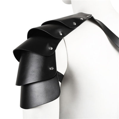 Ανδρικές PU δερμάτινες Cosplay Harness, Viking Warrior Shoulder Belt, Knight Cosplay Costume, Αναγέννησης αξεσουάρ, Γοτθικό