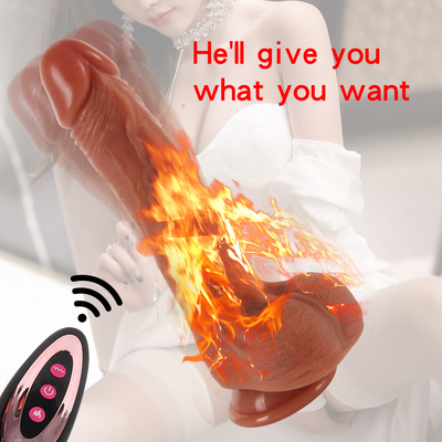 10 λειτουργίες 9,6" ώθησης Dildo δονητής , Τηλεχειριστήριο Ρεαλιστικά δονούμενα δονήματα