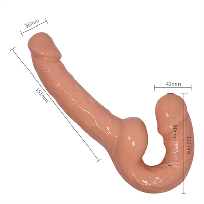 Κλασικό Strapless Strap-On Dildo Vibrator για ζευγάρια Strapon για λεσβίες USB φορτιστή διπλό κεφάλι Vibrator για ενήλικες